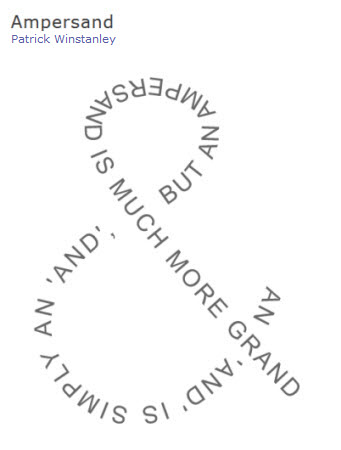 Poem shaped like an ampersand